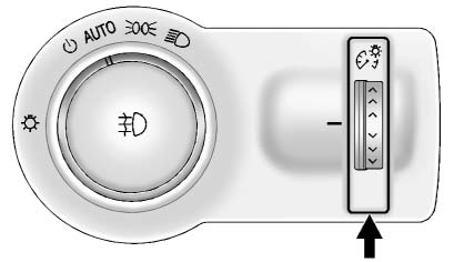 The brightness of the instrument panel lighting and steering wheel controls can be adjusted.