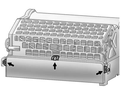 5. Pull the three tabs to release and open the filter door.