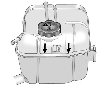 3. Fill the coolant surge tank with the proper DEX-COOL coolant mixture to the indicated level mark.