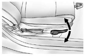 If available, move the lever up or down to raise or lower the front of the seat