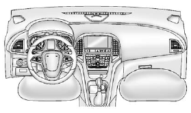 The driver knee airbag is below the steering column. The front outboard passenger