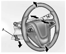 To adjust the steering wheel: