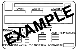A vehicle specific Certification/Tire label is found