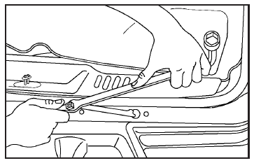 4. Turn the wheel wrench counterclockwise to