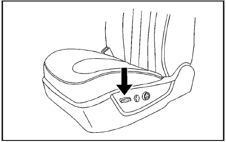 Move the seat forward or rearward by moving the