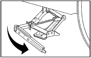 12. Lower the vehicle by turning the jack handle