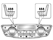The buttons are on the climate control panel. To operate, the ignition must be on.