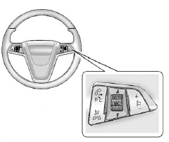For vehicles with audio steering wheel controls, some audio controls can be adjusted at the steering wheel.