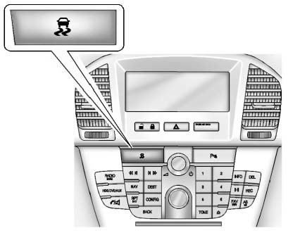 ► To turn off both StabiliTrak and TCS, press and hold the TCS/ StabiliTrak button, located on the instrument panel, until  and