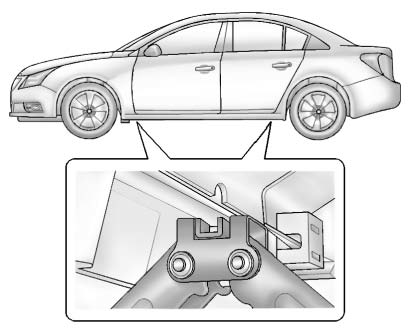 9. Position the jack lift head at the jack location nearest the flat tire.