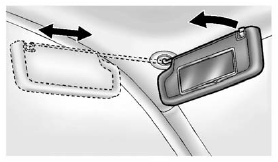 Pull the sun visor down to block glare. Detach the sun visor from the center