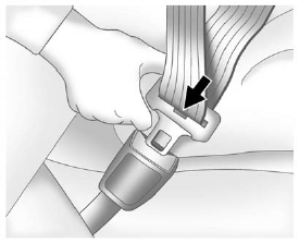 3. Push the latch plate into the buckle until it clicks.