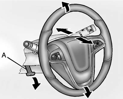 To adjust the steering wheel: