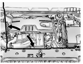 3. Lift the hood and pull the prop rod by the sleeve from the retainer, located