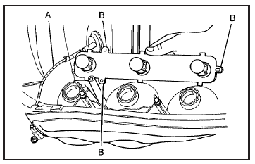 4. Unclip the wiring harness (A) and remove the