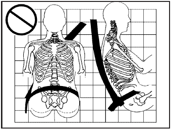 A: The belt is behind the body.