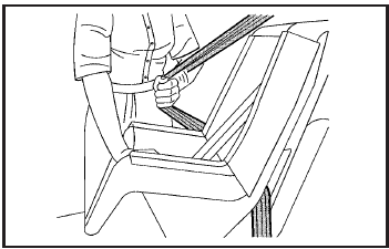 5. Pull the rest of the shoulder belt all the way out of