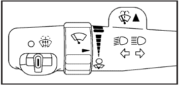 The lever on the left side of the steering column