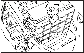 To be sure the vent hose (A) is properly attached, the