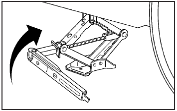 7. Turn the jack handle clockwise to raise the vehicle.