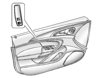 For vehicles with power safety locks, the rear window lockout button is on the driver door. Press  to disable the rear window controls and turn on the rear door power safety locks. The light on the button comes on indicating the feature is in use. The rear windows can still be raised or lowered using the driver window switches when the lockout feature is active. To  restore power to the rear windows, press the button again. The light on the button goes out. If the light flashes, the feature may not be working properly.