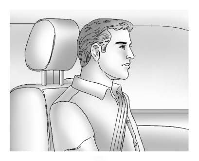 Adjust the head restraint so that the top of the restraint is at the same height as the top of the occupant's head. This position reduces the chance of a neck injury in a crash.