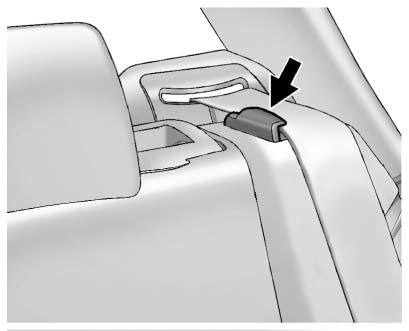1. Be sure the safety belt is in the retainer clip.