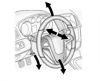 To adjust the steering wheel: