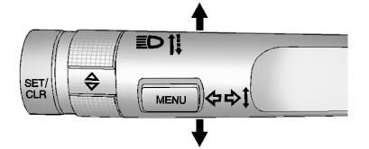 Move the lever all the way up or down to signal a turn.