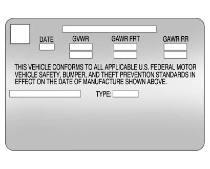 A vehicle-specific Certification label is attached to the driver side center pillar (B-pillar).