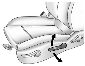 If available, move the lever up or down to manually raise or lower the seat.