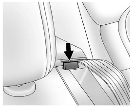 A tab near the seatback lever raises when the seatback is unlocked.