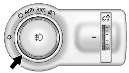 The exterior lamp control is located to the left of the steering column on the