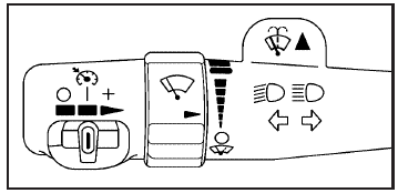 The lever on the left side of the steering column