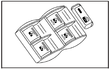 The controls for the power windows are located on